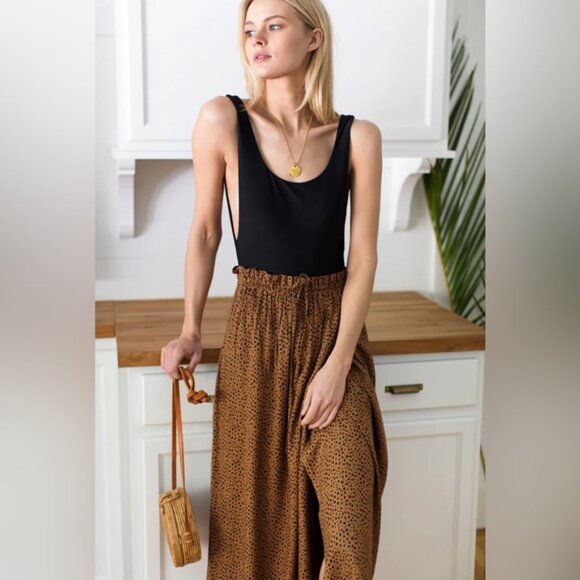 Emerson Fry Drawstring Midi Skirt - Cheetah Print - Size M - Picture 2 of 5